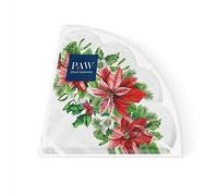 PAW - Serviette Papier - 3 Plis (Ø 32 cm) I Lot de 12 I Serviette de Table Papier - Noël, Hiver, Vacances, Poinsettia I Décoration de Table Idéale pour Noël (Glory Poinsettia)