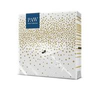 PAW - Serviette Papier 3 Plis (33 x 33 cm) I Lot de 20 I Décoration de Table Élégance Sous Forme de Serviettes Confettis, Mariages, Nouvel an, Carnaval (Confetti gold)