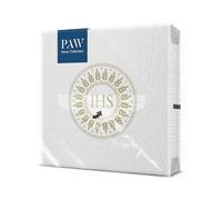 PAW - Serviette Papier 3 Plis (33 x 33 cm) I Lot de 20 I Parfait pour la Communion, la Confirmation, le Baptême I Idéal pour les Garçons & Filles I Décoration de Table - Temps Béni Or