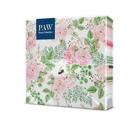 PAW - Serviette Papier 3 Plis (33 x 33 cm) I Lot de 20 I Parfait pour les Anniversaires, les Partys, les Mariages, la Kommunion et les Célébrations I Décoration de Table - Fleurs de Cynorrhodon