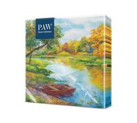 PAW - Serviette Papier 3 Plis (33 x 33 cm) I Lot de 20 I Parfait pour les Anniversaires, les Partys, les Mariages, la Kommunion et les Célébrations I Décoration de Table - Rivière Aquarelle