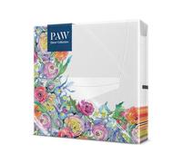 PAW - Serviette Papier 3 Plis (33 x 33 cm) I Lot de 20 I Parfait pour les Anniversaires, les Partys, les Mariages, la Kommunion et les Célébrations I Décoration de Table - Coin de Rose Peint