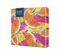 PAW - Serviette Papier 3 Plis (33 x 33 cm) I Lot de 20 I Parfait pour les Anniversaires, les Partys, les Mariages, la Kommunion et les Célébrations I Décoration de Table - Pastèques Juteuses