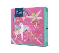 PAW - Serviette Papier 3 Plis (33 x 33 cm) I Lot de 20 I Parfait pour les Fêtes, les Anniversaires, les Célébrations I Décoration de Table Idéale Fête d'anniversaire - Fée Licorne