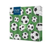 PAW - Serviette Papier 3 Plis (33 x 33 cm) I Lot de 20 I Parfait pour les Fêtes, les Anniversaires, les Célébrations I Décoration de Table Idéale Fête d'anniversaire - Ballon de Football