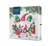 PAW - Serviette Papier - 3 Plis (33 x 33 cm) I Lot de 20 I Serviette de Table Papier avec un Motif de Noël, d'hiver et de bonbons I Décoration de Table Idéale pour Noël (Christmas Gnomes)