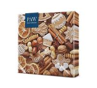 PAW - Serviette Papier - 3 Plis (33 x 33 cm) I Lot de 20 I Serviette de Table Papier avec un Motif de Noël, d'hiver et d'étoiles I Décoration de Table Idéale pour Noël (Rustic Gingerbread)