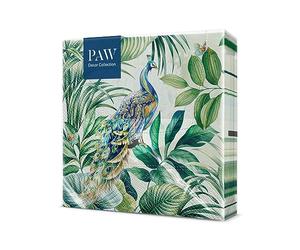 PAW - Serviette Papier 3 Plis (33 x 33 cm) I Lot de 20 I Serviette de Table Papier Idéal pour les Journées Portes Ouvertes, les Garden Parties, les Fêtes de Famille (Peacock)