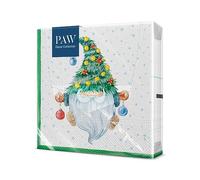 PAW - Serviette Papier - 3 Plis (33 x 33 cm) I Lot de 20 I Serviette de Table Papier - Noël, Hiver, Vacances, Gnome, Fée, Nain I Décoration de Table Idéale pour Noël (Fancy Gnome)