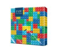PAW - Serviette Papier 3 Plis (33 x 33 cm) I Lot de 20 I Serviettes de Table Idéales pour les Fêtes D'Enfants - Anniversaires, Réunions Entre Amis (Colorful Bricks)