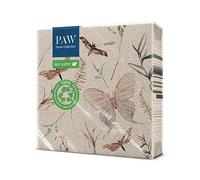 PAW Serviette Papier 3 Plis (33 x 33 cm) I Lot de 20 | Serviette de Table Papier Parfait pour les Anniversaires, les Célébrations Patronales, les Garden-Parties, les Réunions de Famille (Moths)
