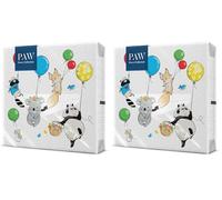 PAW - Serviette Papier 3 Plis (33 x 33 cm) I Lot de 40 I Décorations de Table, Animaux, Ballons. Créées pour les Petits. des Serviettes Parfaites pour les Anniversaires (Animals Party)