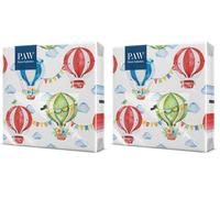PAW - Serviette Papier 3 Plis (33 x 33 cm) I Lot de 40 I Serviettes de Table Idéales pour les Fêtes D'Enfants, les Anniversaires, les Réunions Entre Amis (Lovely Circus)