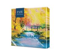PAW - Serviette Papier (33 x 33 cm) I Lot de 20 I Serviette de Table Papier 3 Plis I Serviette de Table Jetable - Automne, Feuilles, Paysage I Motif: Golden Bridge