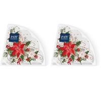 PAW Serviettes Ø 32 cm, 12 pièces - Composition De Poinsettia (Lot de 2)
