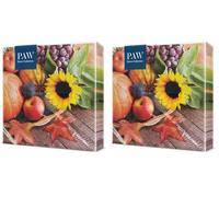PAW - Serviettes 3 plis (33 x 33 cm) | 20 pièces | Parfaites pour les anniversaires, les fêtes, les réunions | Décoration de table d'automne | Serviettes en papier colorées I Autumn Treasures