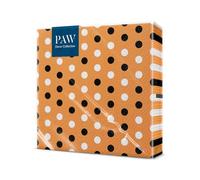 PAW - Serviettes 3 plis (33 x 33 cm) | 20 pièces | Parfaites pour Les Décorations de Fêtes d'Halloween | Décoration de Table d'automne | Serviettes en Papier Jetables - Orange | Pois d'Halloween