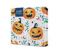 PAW - Serviettes 3 plis (33 x 33 cm) | 20 pièces | Parfaites pour Les Décorations de Fêtes d'Halloween | Décoration de table d'automne | Serviettes en Papier Jetables - Orange | Champ de citrouilles