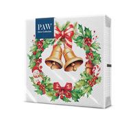 PAW - Serviettes 3 plis (33 x 33 cm) | 20 pièces | Serviettes en Papier Colorées Parfaites pour La Table | Noël, hiver, sapin de Noël | Arbre de joie festif