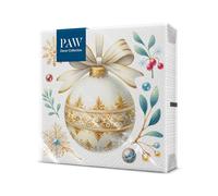 PAW - Serviettes 3 plis (33 x 33 cm) | 20 pièces | Serviettes en Papier Colorées Parfaites pour La Table |Noël, hiver, boules de Noël | Décoration classique