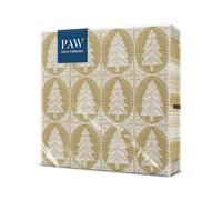 PAW - Serviettes 3 plis (33 x 33 cm) | 20 pièces | Serviettes en papier colorées, parfaites pour la table | Noël, hiver | Motifs sapins de Noël