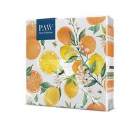 PAW Serviettes 33 x 33 cm, 20 pièces - Agrumes Aux Abeilles | Trois plis, absorbantes et résistantes, déco pour anniversaire, mariage et goûter, apporte de la couleur à la table