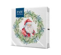 PAW - Serviettes 3 plis (33 x 33 cm) | 20 pièces | Serviettes en Papier Colorées Parfaites pour La Table | Noël, hiver | Joyeux cercle du Père Noël