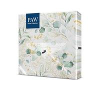 PAW - Serviette Papier 3 Plis (33 x 33 cm) I Lot de 20 I Parfait pour les Anniversaires, les Partys, les Mariages, la Kommunion et les Célébrations I Décoration de Table - Eucaliptus Doré