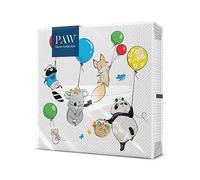 PAW Serviettes 33 x 33 cm, 20 pièces - Fête des Animaux | Trois plis, absorbantes et résistantes, déco festive pour anniversaire et fêtes, ambiance joyeuse garantie à table