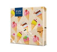 PAW - Serviette Papier 3 Plis (33 x 33 cm) I Lot de 20 I Parfait pour les Fêtes, les Anniversaires, les Célébrations I Décoration de Table Idéale Fête d'anniversaire - Glace