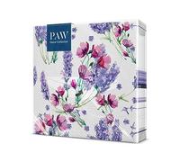 PAW Serviettes 33 x 33 cm, 20 pièces - Lavande Parfumée | Trois plis, absorbantes et résistantes, déco pour anniversaire, mariage et goûter, apporte de la couleur à la table
