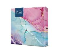 PAW Serviettes 33 x 33 cm, 20 pièces - Rêve À L'Aquarelle | Trois plis, absorbantes et résistantes, déco élégante pour mariage, communion et baptême, une table raffinée