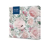 PAW Serviettes 33 x 33 cm, 20 pièces - Roses Somptueuses | Trois plis, absorbantes et résistantes, déco pour anniversaire, mariage et goûter, apporte de la couleur à la table
