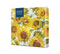 PAW - Serviette Papier (33 x 33 cm) I Lot de 20 I Serviette de Table Papier 3 Plis I Serviette de Table Jetable - Automne, Tournesols I Motif: Dancing Sunflowers