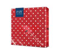 PAW Serviettes de table en papier 3 plis 33 x 33 cm. 20 pièces. Pois - Rouge. Parfait pour la Saint-Valentin, les anniversaires, les fêtes de jardin, les réunions de famille, les pique-niques.
