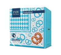 PAW - Serviettes en Airlaid - Aspect tissu (40 x 40 cm) I 50 pièces I Serviettes Bleu Bavarois | Décoration de Table Idéale pour Les Fêtes I Couleur: Bretzel Bavarois
