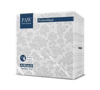 PAW Serviettes en Papier Airlaid. 40 x 40cm. Pliable 1/8 -25 pièces HoReCa. Décoration de Table. Tissu élégant avec des roses ornementales à motifs, roses subtiles gris argenté.