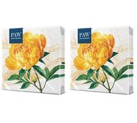 PAW - Serviettes Fleurs 20 Pièces | Serviettes En Papier 33 x 33 cm | Serviettes Floral Parfaites Pour Fêtes Et Anniversaires | Décoration De Table Serviettes Jetables - Fleur De Pivoine (Lot de 2)