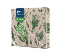 PAW - Serviettes Papier 3 Plis (33 x 33 cm) I Lot de 20 I Parfait pour les Anniversaires, les Fêtes, les Mariages, la Communion, les Célébrations I Serviettes en Papier - Herbal Picking
