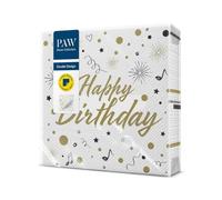 PAW - Serviettes Papier Double Face 3 Plis (33 x 33 cm) I Lot de 20 I Parfait pour les Anniversaires, les Fêtes, les Mariages, la Communion I Imprimé des Deux Côtés I Invitation à une Fête