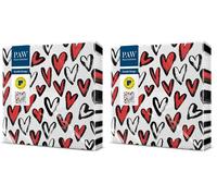 PAW - Serviettes Papier Double Face 3 Plis (33 x 33 cm) I Lot de 40 I Parfait pour les Anniversaires, les Fêtes, les Mariages, la Communion I Imprimé des Deux Côtés I Tomber Amoureux