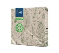 PAW - Serviettes Recyclées 3 Plis (33 x 33 cm) I Lot de 20 I Parfait pour les Anniversaires, les Fêtes, les Mariages, la Communion, les Célébrations I Serviettes en Papier Recyclées - Forrest Nature