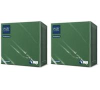 PAW - Serviettes Soft Point (38 x 38 cm) | 50 Serviettes Gastronomiques | Douces et Résistantes | Idéales pour un usage Quotidien, les Bars et les Cafés | Vert houx (Lot de 2)