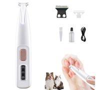 Paw Trim Pro Tondeuse à pattes Pawtrim Pro - Soin des pattes sans douleur en quelques secondes - Super silencieux - Rechargeable avec lumière LED - Rasoir étanche pour chiens, chats, pattes et yeux