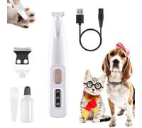 Paw Trimmer for Dogs and Cats, Rechargeable Pet Pawtrimmer with LED Light, Waterproof Pet Razor Painless Paw Care, Hair Shaver Grooming Clipper Quiet & Safe, For Eyes, Face, Ears, Small Areas (1Pc)