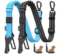 Pawaboo 2Pack Ceinture de Sécurité pour Chien, Ceinture de Sécurité pour Chiens, Attache Antichoc pour Chien avec Boucle et Crochet, Laisse Harnais pour Chiens avec Boucle Verrouillable à 360°, Bleu