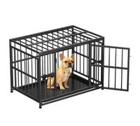 Pawaboo Cage pour Chien Lourd avec bac Amovible, Noir | Chenil pour chien de 38 pouces, Cage renforcée pour chiens moyens et petits