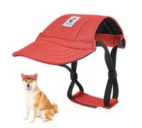 Pawaboo Casquette de Baseball pour Chien, Chapeau de Soleil Réglable pour Chien, Chapeau de Baseball pour Sport en Plein Air pour Les Petits Moyens Chiens, Trous d'oreilles élastiques, M, Rouge