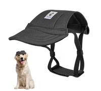 Pawaboo Casquette de Baseball pour Chien, Chapeaux pour Chiens avec Fermeture Auto-Agrippante Réglable + Trous d'oreilles, Chapeau pour Chiens de Petite, Moyenne et Grande Taille, XL, Noir