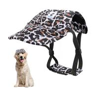 Pawaboo Casquette de Baseball pour Chien, Chapeaux pour Chiens avec Fermeture Auto-Agrippante Réglable + Trous d'oreilles, Chapeau pour Chiens, XL, Imprimé Léopard Noir et Blanc